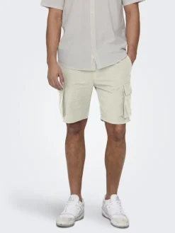 ONSSINUS CARGO 0007 COT LIN SHORTS silver lining