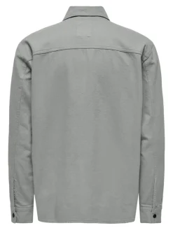 ONSTEAM LS HEAVY TWILL ZIP RLX SHIRT limestone