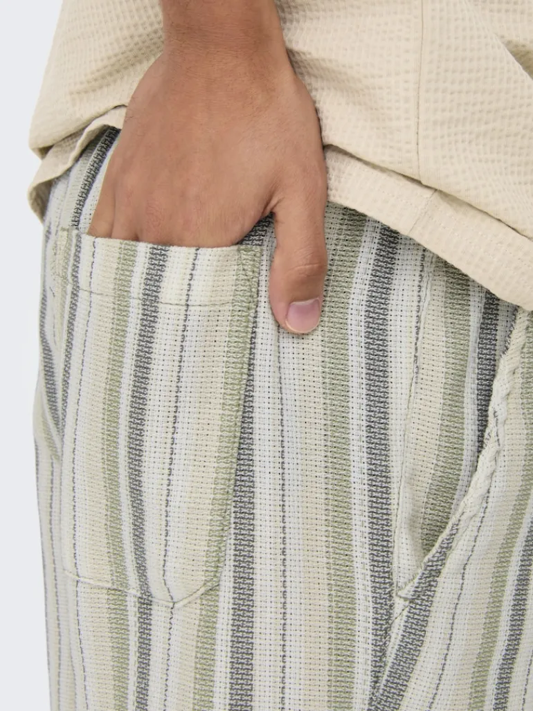 ONSTREV LIFE REG STRU STRIPE SHORTS NOOS seagrass