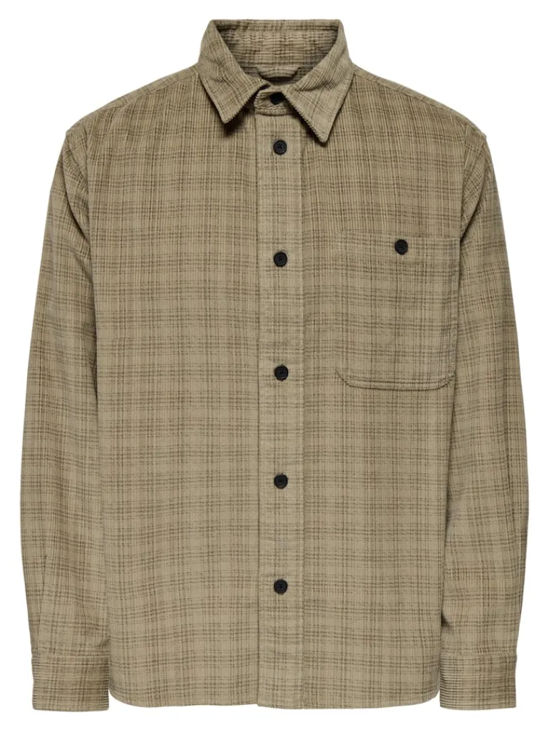 ONSWALEED CORDUROY OVERSHIRT 0345 NOOS chinchilla
