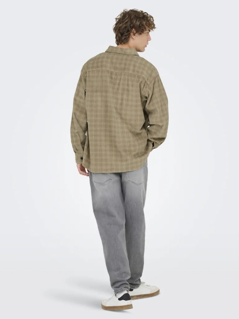 ONSWALEED CORDUROY OVERSHIRT 0345 NOOS chinchilla