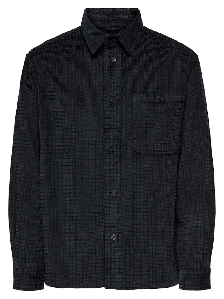 ONSWALEED CORDUROY OVERSHIRT 0345 NOOS jet black