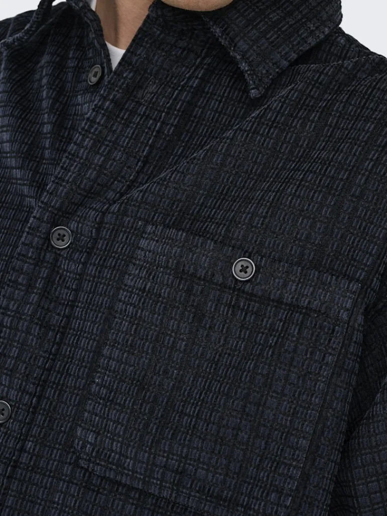 ONSWALEED CORDUROY OVERSHIRT 0345 NOOS jet black