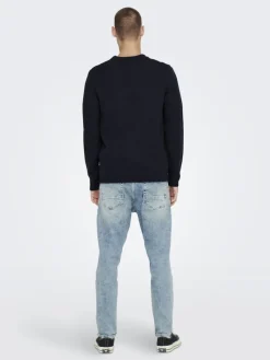 ONSXMAS REG FUNNY CREW KNIT dark navy