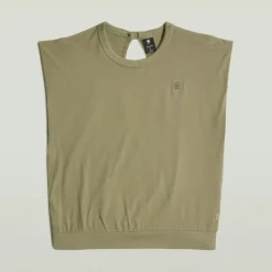Open back loose sleeveless top wmn ensis green
