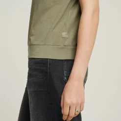 Open back loose sleeveless top wmn ensis green