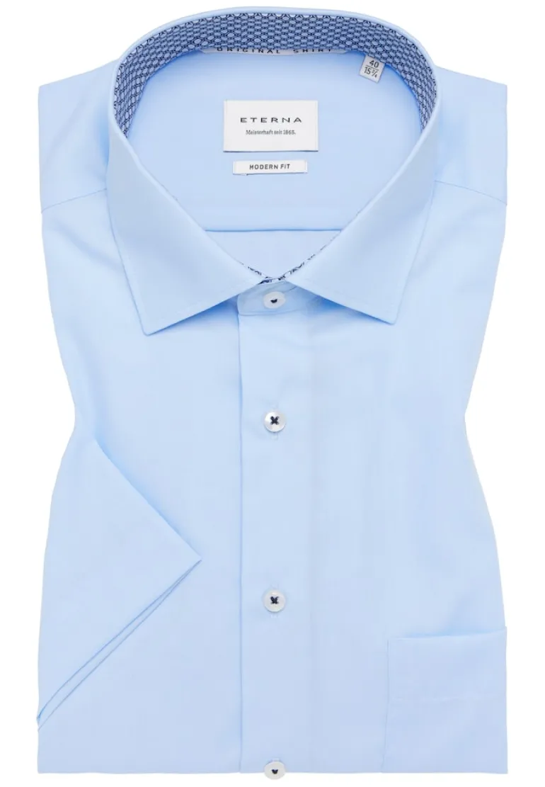 Original Shirt Popeline Kurzarm hellblau