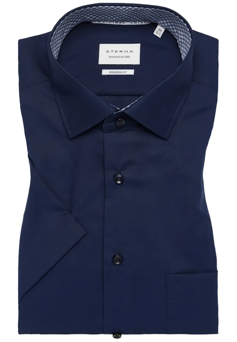 Original Shirt Popeline Kurzarm navy