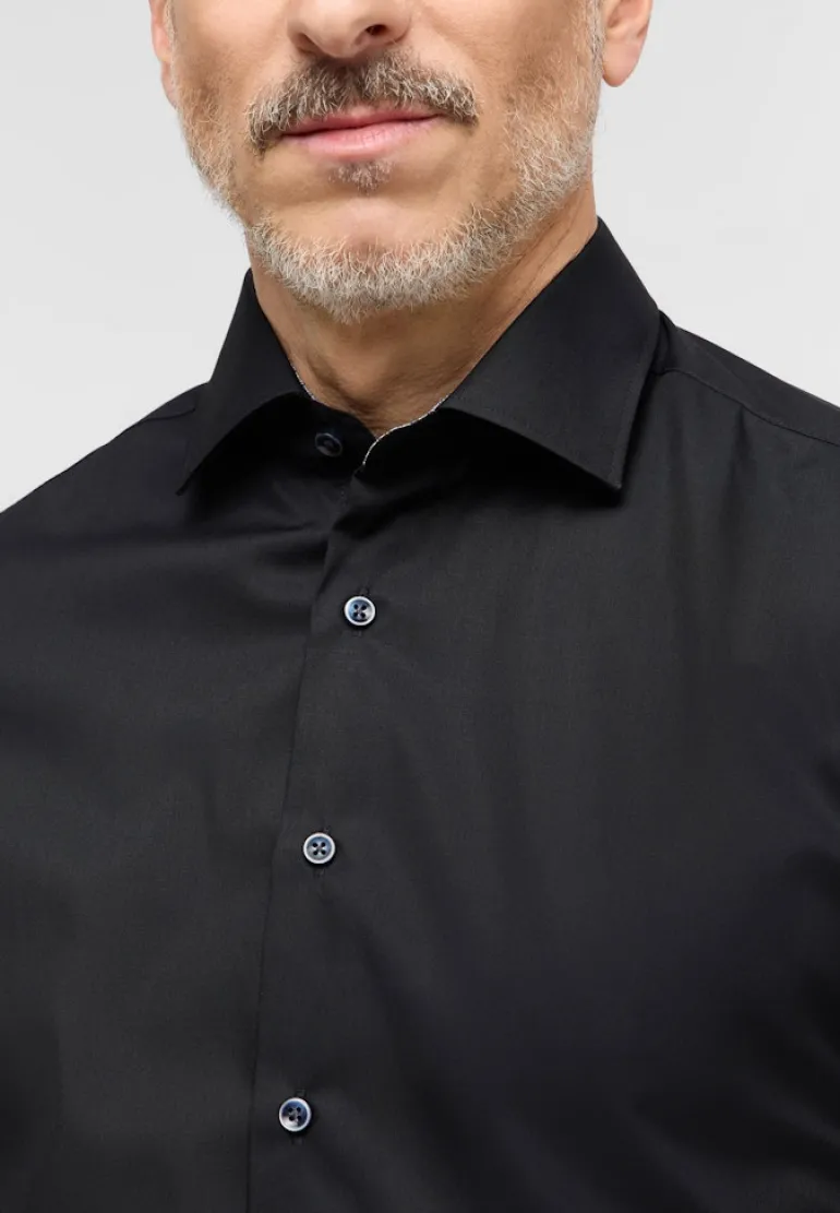 Original Shirt Popeline Langarm schwarz