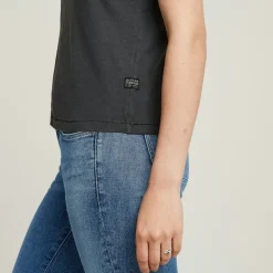Overdyed front seam r t wmn dk black gd