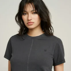 Overdyed front seam r t wmn dk black gd