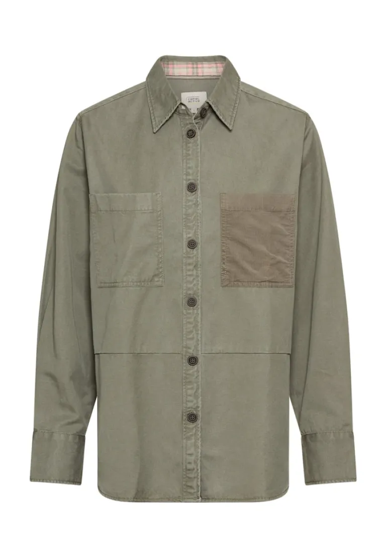 Overshirt aus Baumwoll-Lyocell-Mix shadow khaki