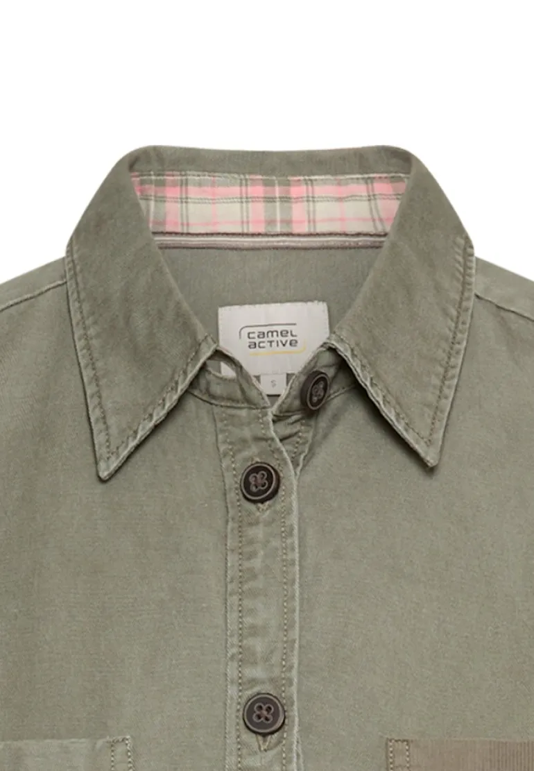 Overshirt aus Baumwoll-Lyocell-Mix shadow khaki