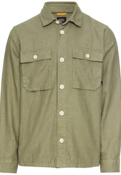 Overshirt aus Leinen-Baumwoll-Mix dusty khaki