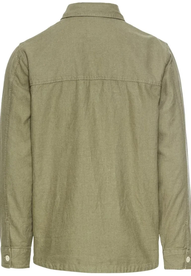 Overshirt aus Leinen-Baumwoll-Mix dusty khaki