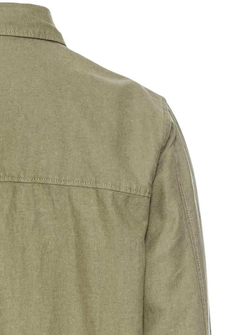 Overshirt aus Leinen-Baumwoll-Mix dusty khaki
