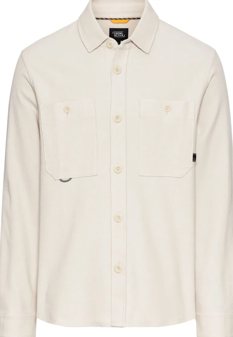 Overshirt aus reiner Baumwolle beige