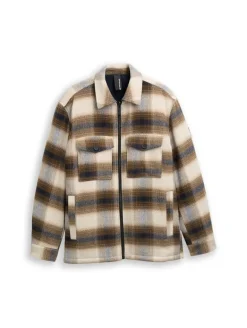 Overshirt mit Karomuster brown blue check