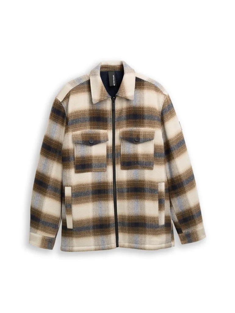 Overshirt mit Karomuster brown blue check