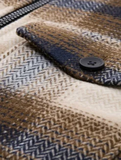 Overshirt mit Karomuster brown blue check