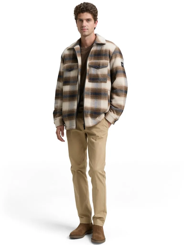 Overshirt mit Karomuster brown blue check