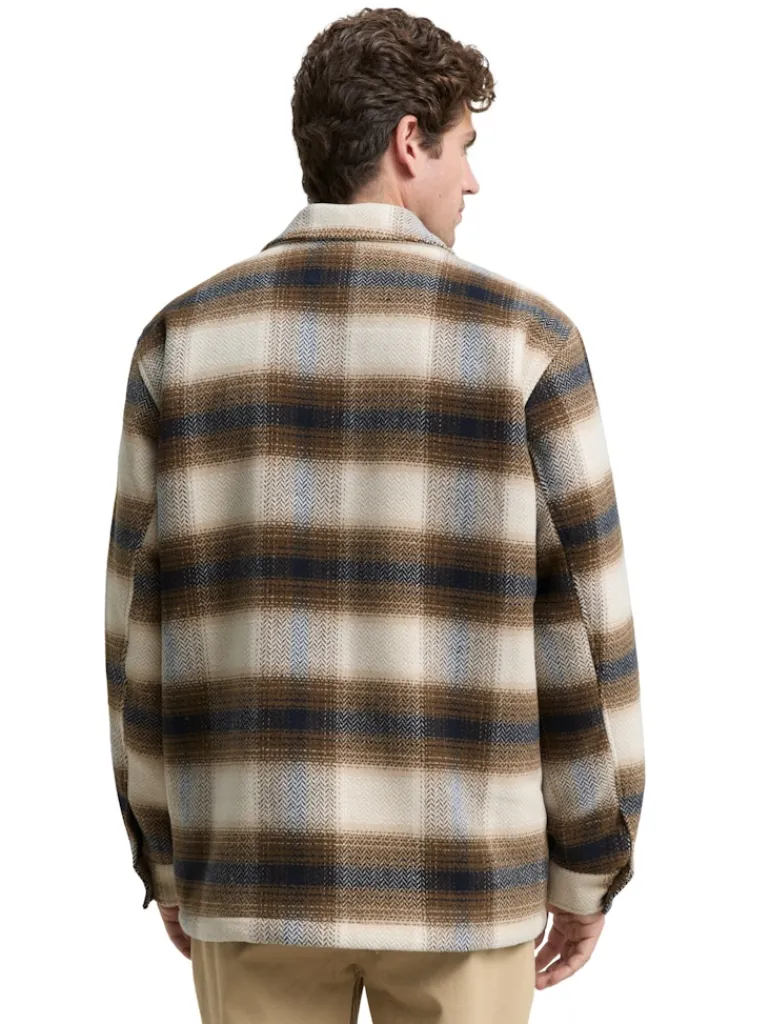 Overshirt mit Karomuster brown blue check