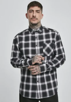 Oversized Checked Shirt blk, wht