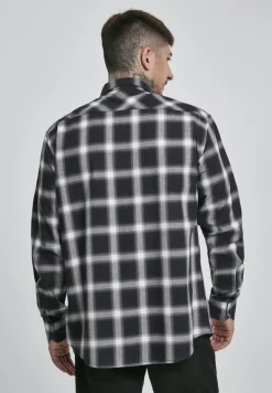 Oversized Checked Shirt blk, wht
