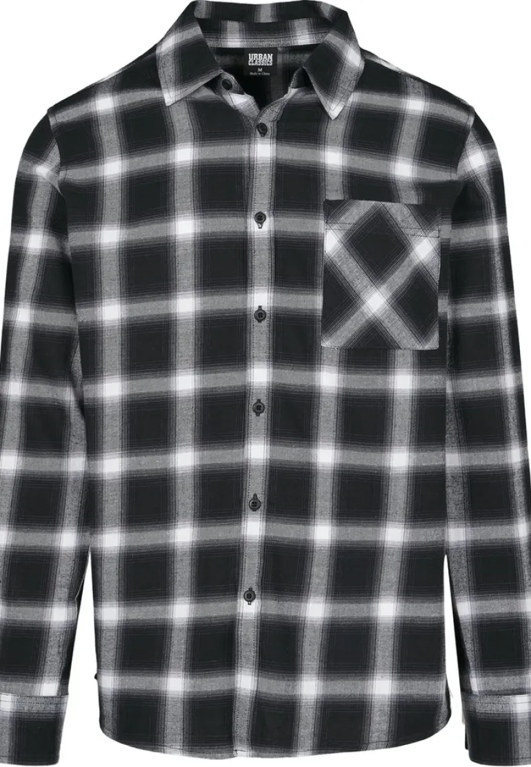 Oversized Checked Shirt blk, wht
