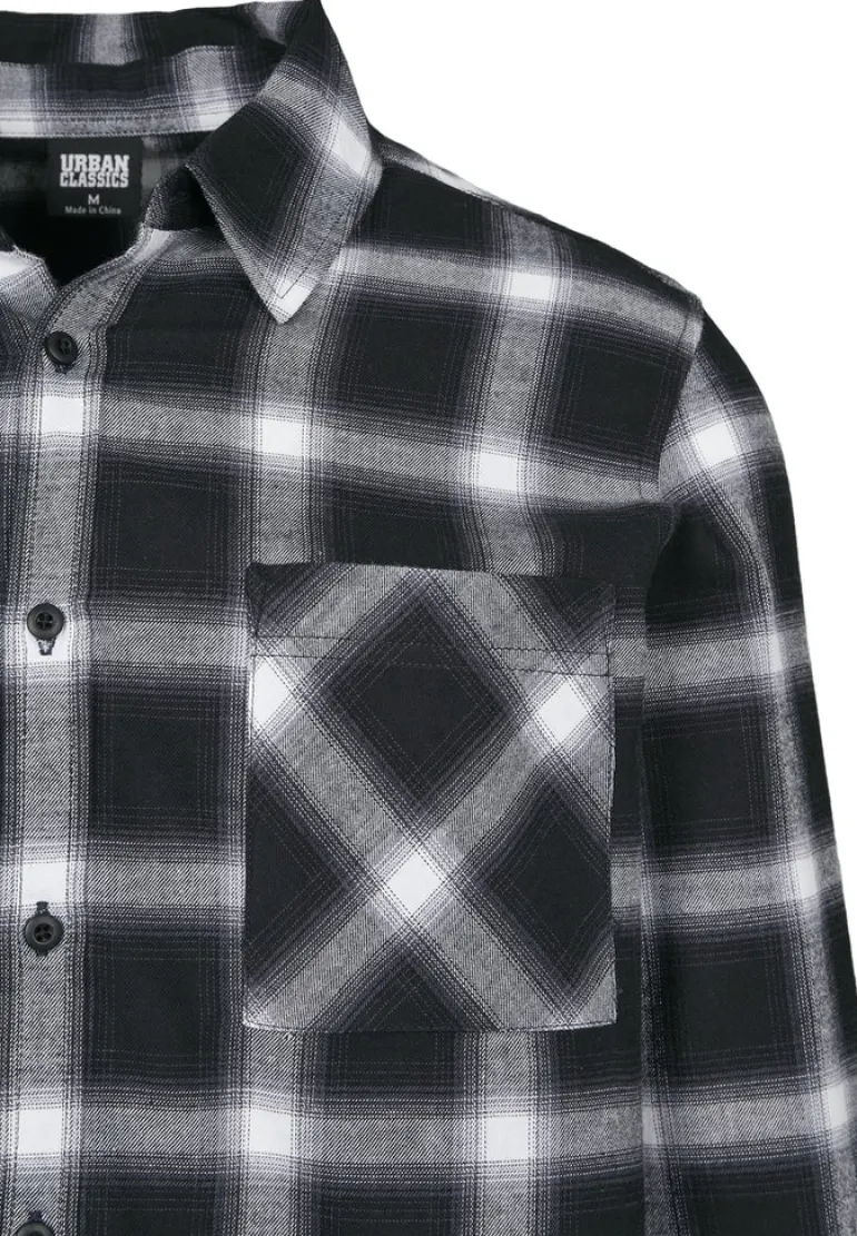 Oversized Checked Shirt blk, wht