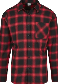 Oversized Checked Shirt schwarz-rot