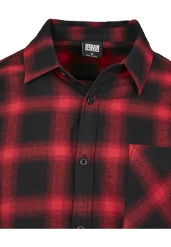 Oversized Checked Shirt schwarz-rot