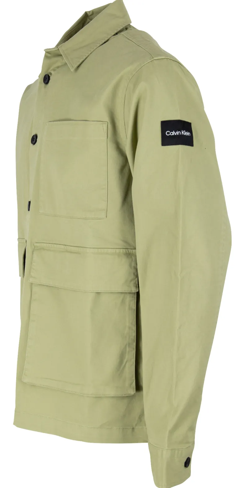 Oversized Hemdjacke Aus Baumwoll-twill olive
