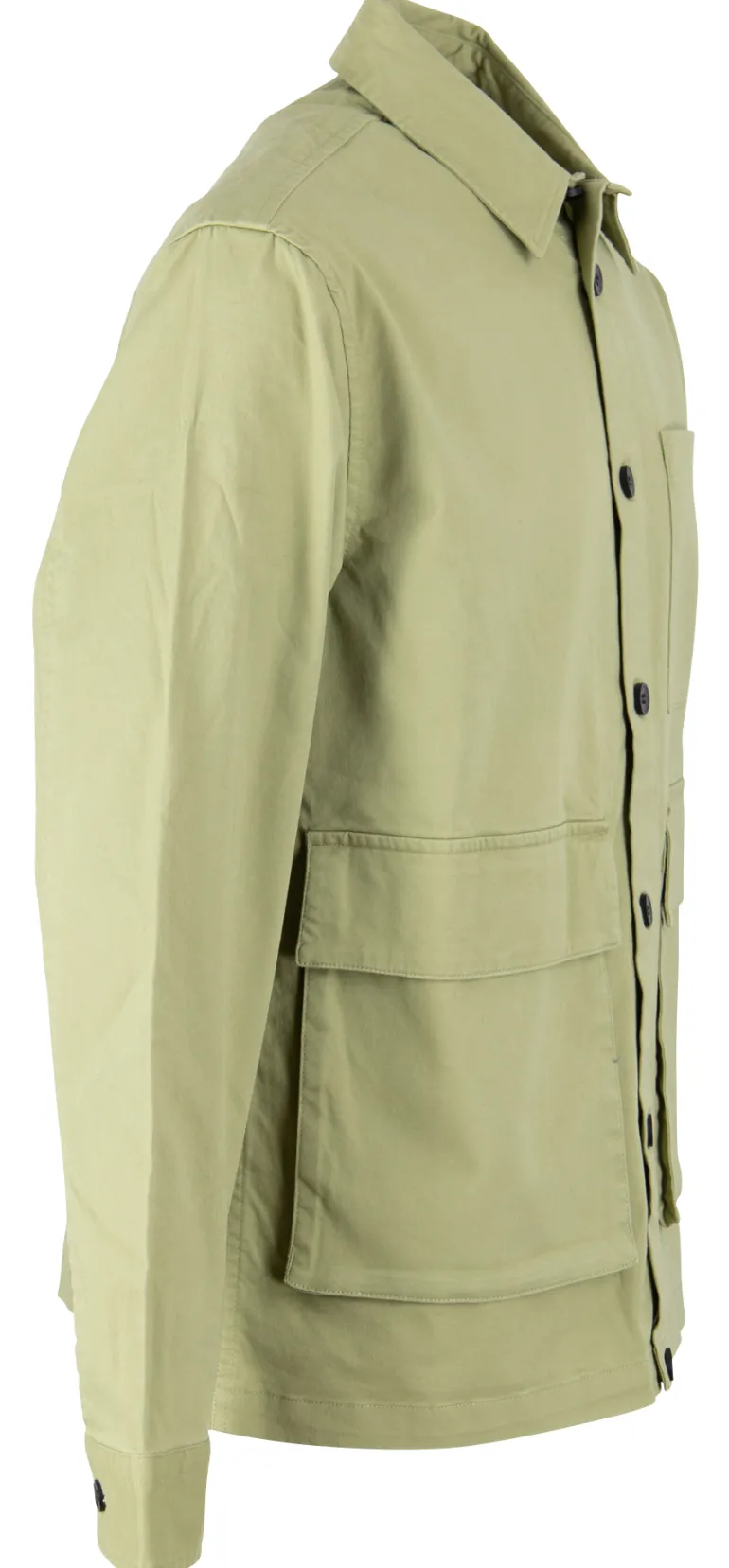 Oversized Hemdjacke Aus Baumwoll-twill olive