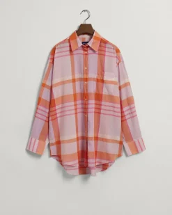 Oversized Madras Bluse soothing lilac
