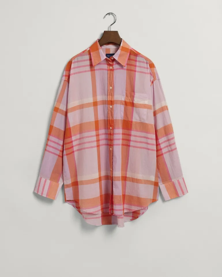 Oversized Madras Bluse soothing lilac