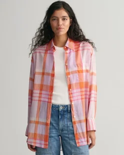Oversized Madras Bluse soothing lilac