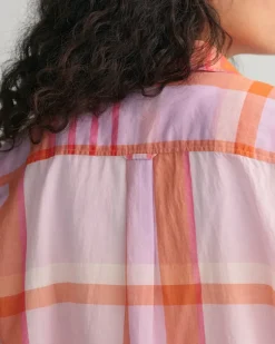 Oversized Madras Bluse soothing lilac