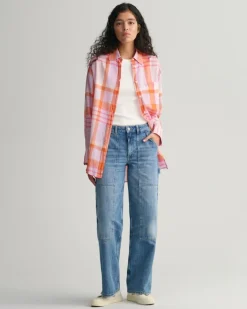 Oversized Madras Bluse soothing lilac