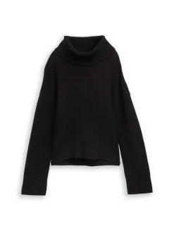 Oversize Rollkragenpullover deep black