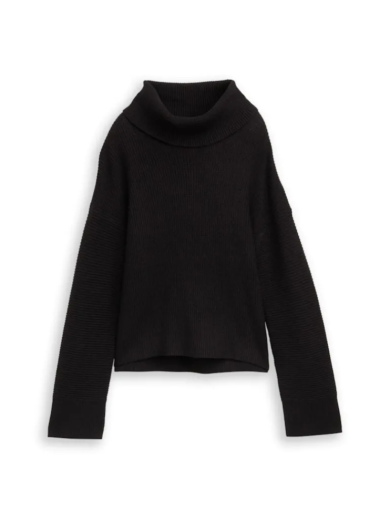 Oversize Rollkragenpullover deep black