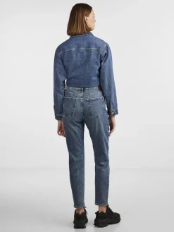 PCBELLA HW TAP DEST ANK JEANS MB NOOS medium blue denim