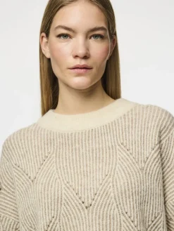 PCJENNA LS O-NECK KNIT NOOS BC whitecap gray2