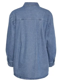 PCMAISIE LS DENIM SHIRT NOOS BC medium blue denim