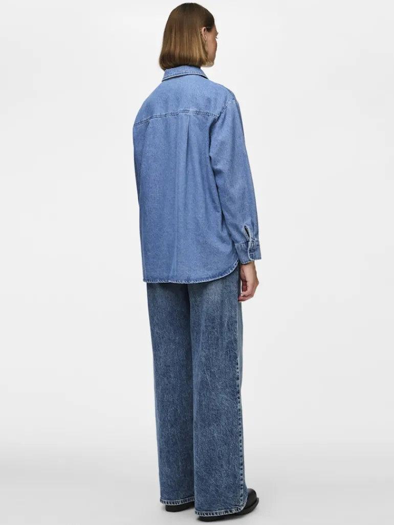 PCMAISIE LS DENIM SHIRT NOOS BC medium blue denim