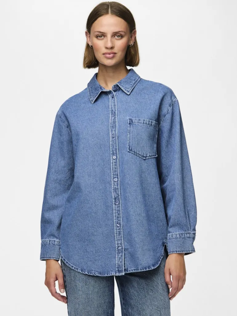 PCMAISIE LS DENIM SHIRT NOOS BC medium blue denim