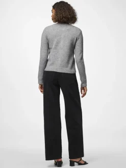 PCMALOU LS KNIT CARDIGAN NOOS BC medium grey melange
