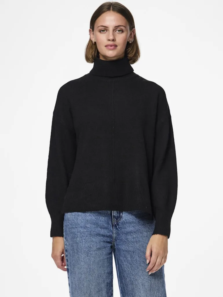 PCMALOU LS ROLLNECK KNIT NOOS BC black