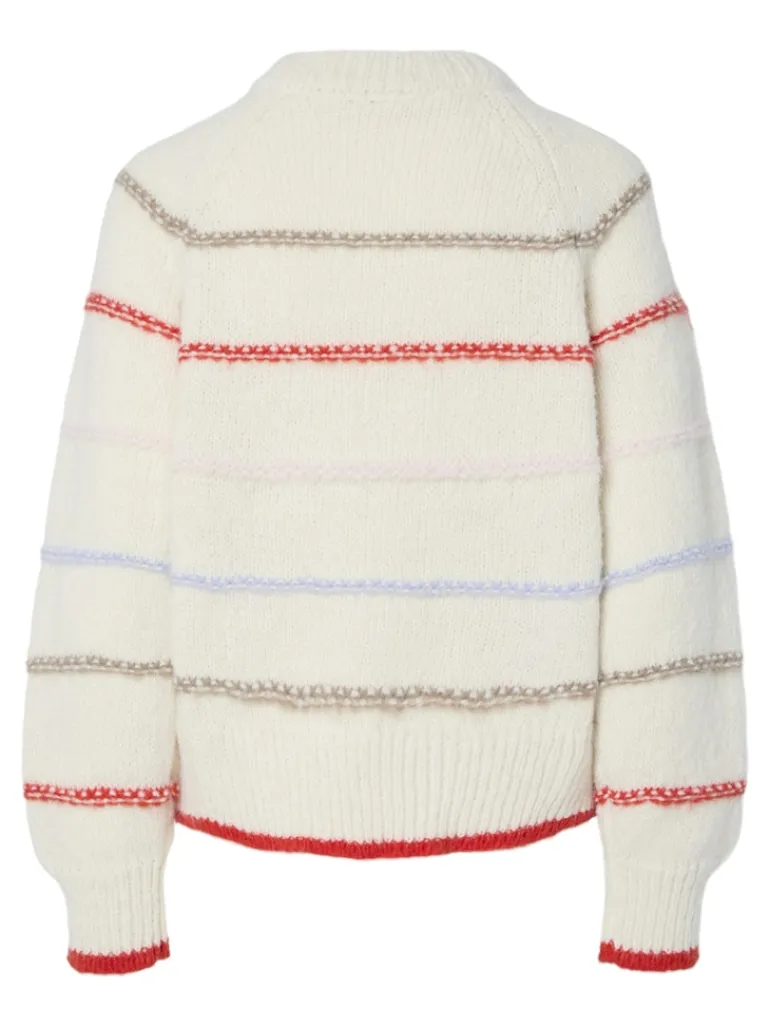 PCNELIA LS O-NECK KNIT NOOS BC birch