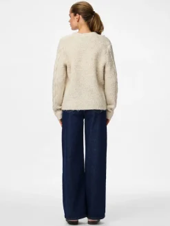 PCNINA LS V-NECK KNIT CARDIGAN NOOS BC birch
